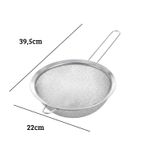 Peneira Inox com Cabo 22cm para Cozinha Coar Alimentos e Receitas