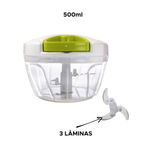 Mini Processador De Alimentos Manual 500ml 3 Lâminas Triturador Alho