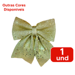 Laços De Natal Decoração Natalina Com Glitter E Estrelas 20cmx24cm