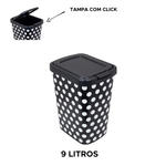 Lixeira 9L Com Tampa Click Cozinha Banheiro Escritório
