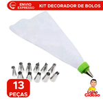 Kit Confeitaria 12 Bicos Saco de Confeitar Decorador de Bolos