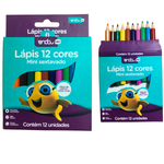 Kit 24 Pacotes Mini Lápis de Cor 12 Cores Sextavado Onda Infantil