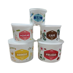 Kit 5 Potes Organizadores Mantimentos Plástico Café Arroz Feijão Sal