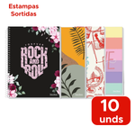 Kit 10 Cadernos Pequeno 1/4 Capa Dura 96 Folhas 1 Materia Para Agendas Anotação