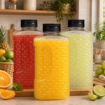 Garrafa Mosaico Fume 1,9 Litros Com Tampa Automática Higiênica