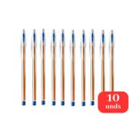 Kit 10 Canetas Esferográfica Bic Azul Preta Vermelha Ponta Fina 
