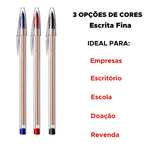 Kit 10 Canetas Esferográfica Bic Azul Preta Vermelha Ponta Fina 