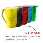 Jarra Ondulada 2 Litros Água Suco Bebidas Cores Diversas Plástico Com Tampa