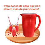 Jarra Ondulada 2 Litros Água Suco Bebidas Cores Diversas Plástico Com Tampa