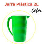 Jarra Ondulada 2 Litros Água Suco Bebidas Cores Diversas Plástico Com Tampa