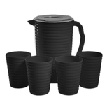 Kit Jarra De Suco 2 Litros Com 4 Copos 350ml De Plástico Colorido Resistente Jarra Para Agua Para Refresco Com Tampa