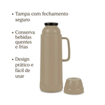 Garrafa Térmica 1L Café Chá Quente Frio Com Tampa