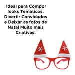 Óculos De Natal Decorativo Papai Noel Boneco De Neve Para Enfeite