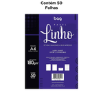 Papel Linho A4 Branco 180Gr Com 50 Folhas Para Convite Folheto Cartão de Visita