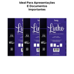 Papel Linho A4 Branco 180Gr Com 50 Folhas Para Convite Folheto Cartão de Visita