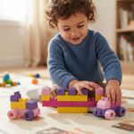 Bloco de Montar Pedagógico 32 Peças Brinquedo Montessoriano Blocos de Encaixe Infantil