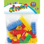 Bloco de Montar Pedagógico 32 Peças Brinquedo Montessoriano Blocos de Encaixe Infantil