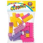 Bloco de Montar Pedagógico 32 Peças Brinquedo Montessoriano Blocos de Encaixe Infantil