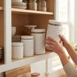 Kit 4 Potes Mosaico Organizadores Para Mantimentos e Cozinha