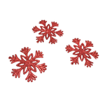 Enfeite Para Arvore De Natal Flocos De Neve Com 3 Unidades Decoração Vermelho Prata Dourado Brilho