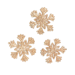 Enfeite Para Arvore De Natal Flocos De Neve Com 3 Unidades Decoração Vermelho Prata Dourado Brilho