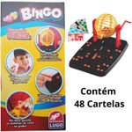 Jogo Bingo 48 Cartelas Com Roleta Para Brincar em Família e Amigos