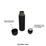 Garrafa Térmica Inox Preta 500ml Para Viagem Café Chá Bebidas Quentes