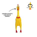 Brinquedo Galinha Frango de Borracha Com Apito Para Cachorro Pet Mordedor