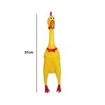 Brinquedo Galinha Frango de Borracha Com Apito Para Cachorro Pet Mordedor