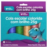 Kit 6 Colas Escolares Coloridas Com Glitter Brilho Para Artesanato