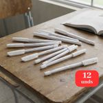 Kit 12 Canetas Gel Branca Para Colorir Lettering Detalhes Destaques Desenho