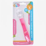 Colher de Silicone Para Bebê Anatômica Rosa Alimentação Infantil Baby
