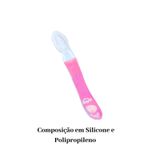 Colher de Silicone Para Bebê Anatômica Rosa Alimentação Infantil Baby