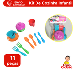 Kit Cozinha Infantil Brinquedo Faz de Conta 11 Peças Menina Colorido