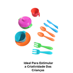 Kit Cozinha Infantil Brinquedo Faz de Conta 11 Peças Menina Colorido