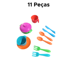 Kit Cozinha Infantil Brinquedo Faz de Conta 11 Peças Menina Colorido