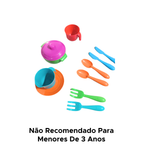 Kit Cozinha Infantil Brinquedo Faz de Conta 11 Peças Menina Colorido