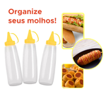 Bisnaga Mostarda 200ml Pote Molho Com Bico e Tampa Para Lanchonete