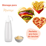 Bisnaga Maionese 200ml Pote Molho Com Bico e Tampa Lanchonete Restaurante