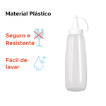 Bisnaga Maionese 200ml Pote Molho Com Bico e Tampa Lanchonete Restaurante