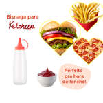 Bisnaga Ketchup 200ml Pote Molho Com Bico e Tampa Para Lanchonete Restaurante