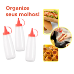 Bisnaga Ketchup 200ml Pote Molho Com Bico e Tampa Para Lanchonete Restaurante