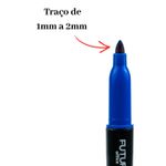 Marcador Permanente Slim Azul Ponta Redonda Para CD DVD Plástico e Papel