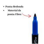 Marcador Permanente Slim Azul Ponta Redonda Para CD DVD Plástico e Papel