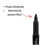 Marcador Permanente Slim Preto Ponta Redonda Para CD DVD Plástico Papel
