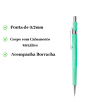Lapiseira Técnica Metálica 07mm Para Escolar Profissional Desenho Precisão Lapiseira Azul