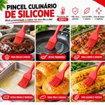 Pincel de Silicone Culinário Para Untar e Pincelar Alimentos Confeitaria Cozinha