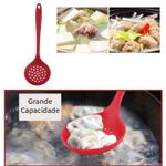 Escumadeira de Silicone Grande Para Cozinha Utensílio Culinário Frituras Alimentos