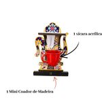 Kit Mini Coador De Café Chá Gourmet Bule Individual Com Xícara De Acrílico Madeira