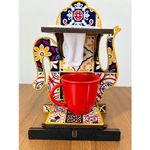 Kit Mini Coador De Café Chá Gourmet Bule Individual Com Xícara De Acrílico Madeira